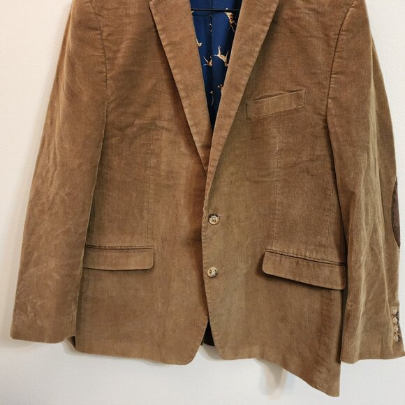 LRL Ralph Lauren Brown Corduroy Sport Coat Jacket Blazer 46R Elbow Patch Dog - Picture 9 of 16